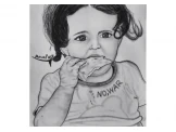 رسم يدوي بورتريه بالفحم و الرصاص بدقة عالية الجودة على ورق كانسون حجم 30*40 سم - 3