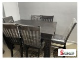 طاوله سفره سوداء اللون ٦مقاعد  - 3